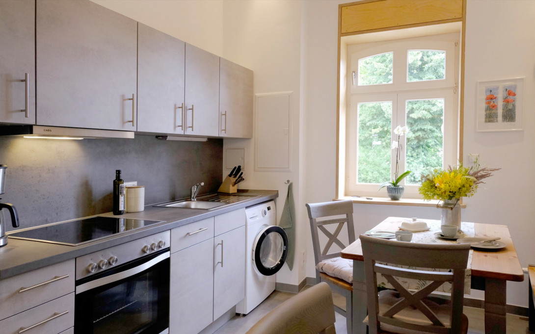 Gemütliche Gemeinschaftsküche im Ferienhaus, Foto: Christian Melms