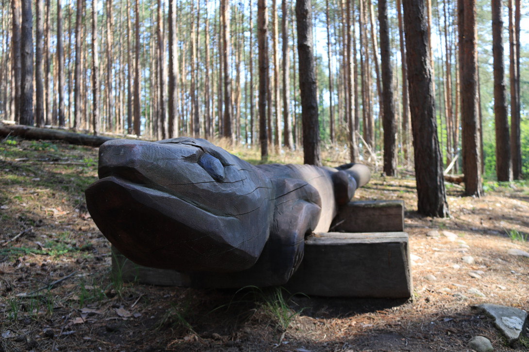 Skulptur einer Eidechse am Kindererlebnisweg, Foto: Bansen/Wittig