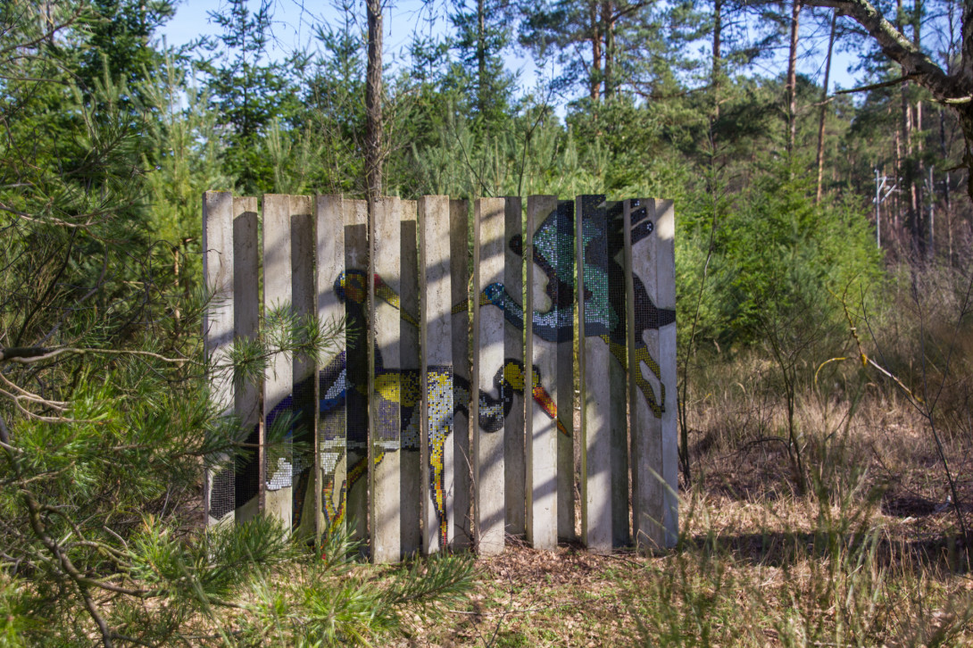Kunstwerk "Der Schwarzstorch im Fläming", Foto: Bansen-Wittig